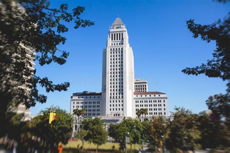 View Of Los Angeles City Hall Civic Center District Of Downtown La