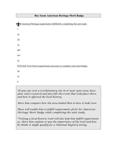 Boy Scout American Heritage Merit Badge