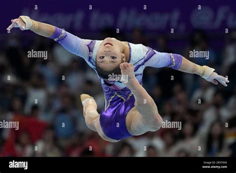 China's Zuo Tong competes in the floor exercise routine on her way to a ... 