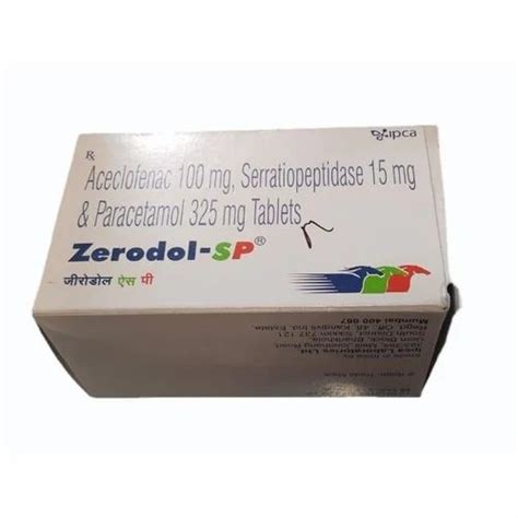 Zerodol Sp Aceclofenac Serratiopeptidase Paracetamol Tablets At Rs