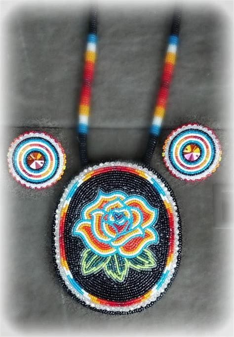 Ojibwe Medallion Bead Work Native American Beadwork Bead Art