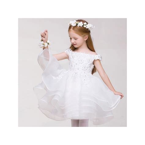 Robe Blanche De C R Monie Fille Demoiselle D Honneur Partylook