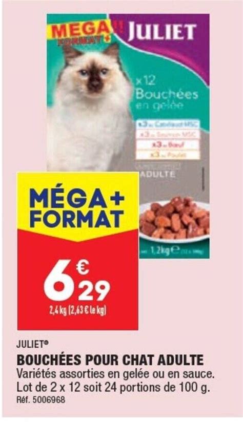 Promo BOUCHÉES POUR CHAT ADULTE Variétés assorties en gelée ou en sauce