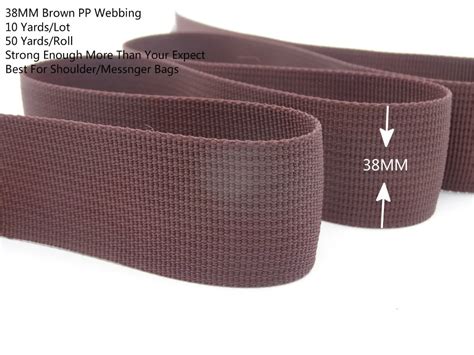 38mm 10 Yards Brown Polyester Band PP Strap Webbing Belt For DIY