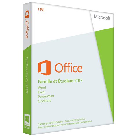 Microsoft Office Famille Et Etudiant 2013 Logiciel Suite Bureautique