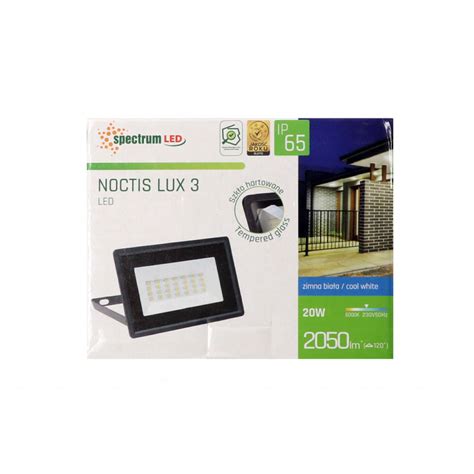 Naświetlacz halogen NOCTIS LUX 3 LED 20W zimna barwa czarny SPECTRUM LED