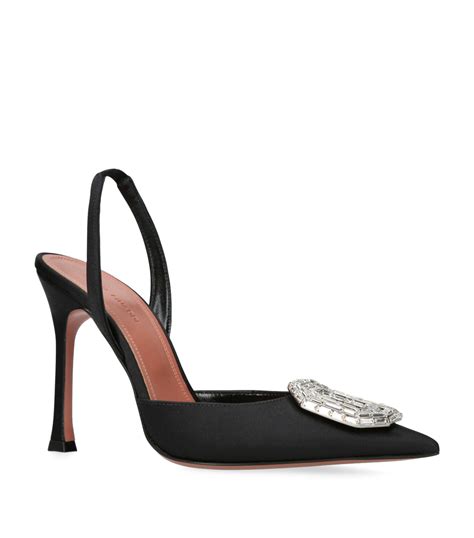 Amina Muaddi Satin Camelia Slingback Mules 105 Harrods Us