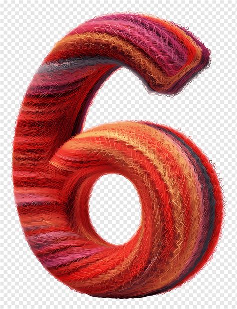 Wool number 6, artistic colorful number six, png | PNGWing 
