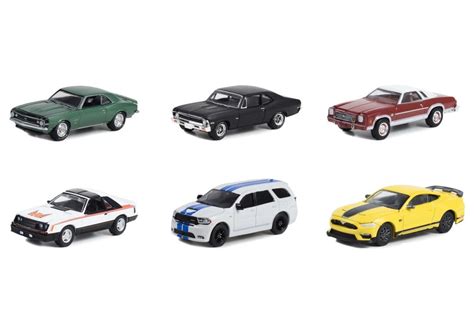 Greenlight GL Muscle Series 27 Diecast Car Set - Box of 6 assorted 1/64 ...