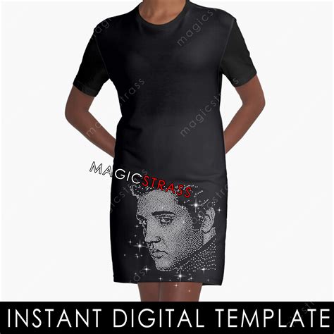 Elvis Presley SS6 Rhinestone Portrait Bling SVG Instant Digital