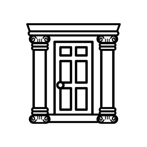 isolate black and white front door flat icon 47453389 Vector Art at