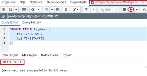 Postgresql Timestamp Javatpoint