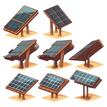 Solar Panels Vector, Sticker Clipart Set Of Three Different Yellow Solar Characters Cartoon ...