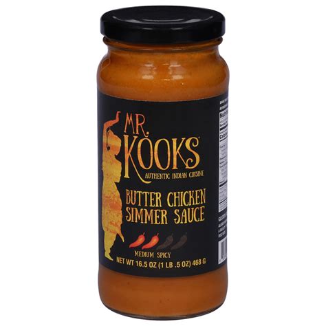 Mr Kooks Simmer Sauce Butter Chicken Medium Spicy Front Right Elevated