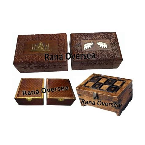 Rectangle Handcrafted Wooden Jewelry Boxes For Necklace Ring Ear Ring