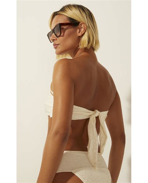 Bikini Tops Top Bikini Media Onca Bordada Off White Brand Agua De Coco
