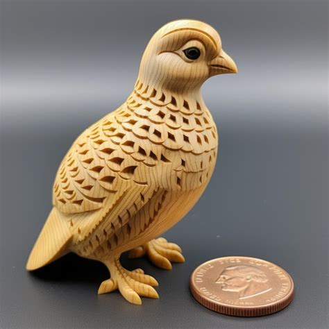 Premium AI Image Intricately Carved Wood Bird Sculpture Hyperdetailed