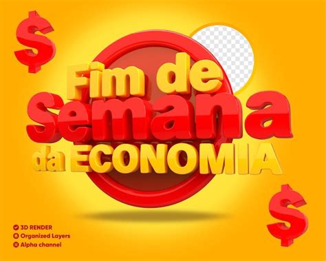 Selo 3d De Fim De Semana Econômico Para Composição Psd Premium