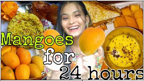 Eating🥭 Mangoes🥭 For 24 Hours 24 Hours Mango Challenge😁challenge