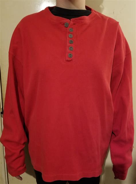 Marlboro Vintage Unlimited Unisex Xxl Red Henley Ther Gem