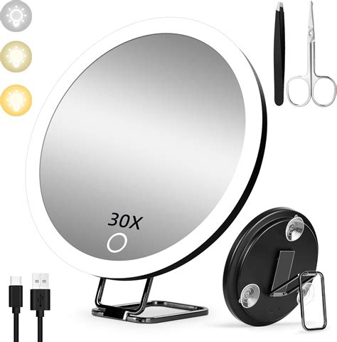 Amazon 30x Magnifying Mirror With Light Large 6 Rechargeable