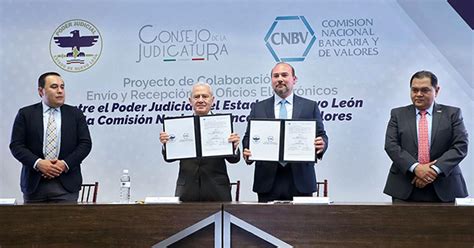 Firman convenio de colaboración el PJENL y la CNBV El Portal de Monterrey