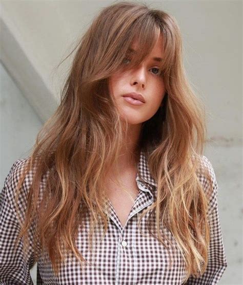 Long Style With Curtain Bangs Wispy Side Bangs Long Layers With Bangs