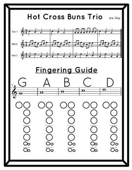 Hot Cross Buns Recorder Trio By Jenny S Music Store TPT