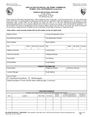 Fillable Online NPS Form 10 932 Special Use Permit For Andrew Johnson