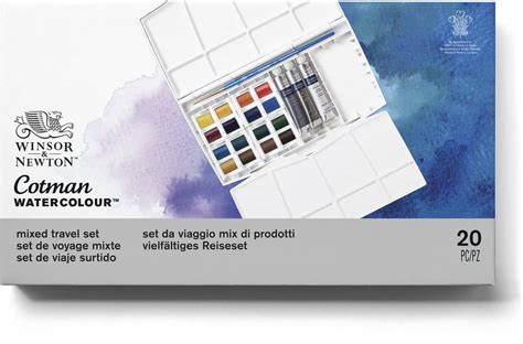 Winsor Newton Farby Akwarelowe Cotman 20 Kol 16 Kostek 3 Tubki