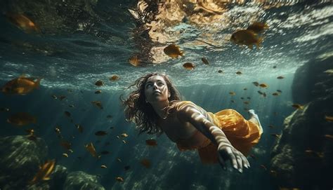 Premium AI Image Creative Underwater Documentary Style Photoshoot