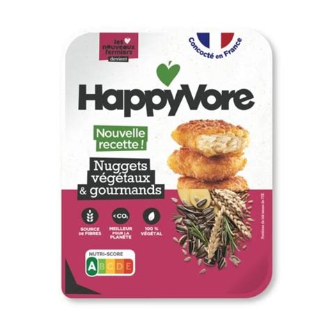 Nuggets végétaux et gourmand HAPPYVORE la barquette de 210g à Prix