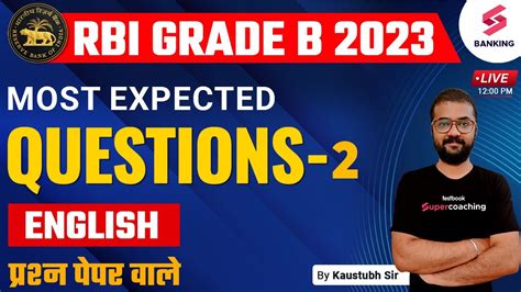 English Most Expected Questions Rbi Grade B Rbi Grade B English