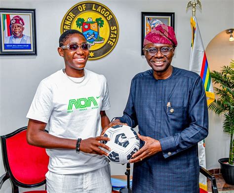 Babajide Sanwo Olu Receives Asisat Oshoala Rasheedat Ajibade Monday