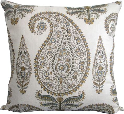 Kashimir Saffron On Cream High End Designer Decorative Pillow Etsy