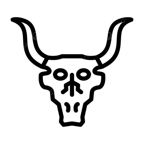 Icono De L Nea De Cr Neo De Toro Vector Png Icono De Calavera De Toro