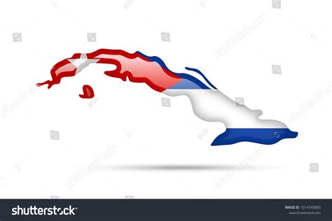 Cuba Flag Outline Country On White Stock Vector (Royalty Free ...