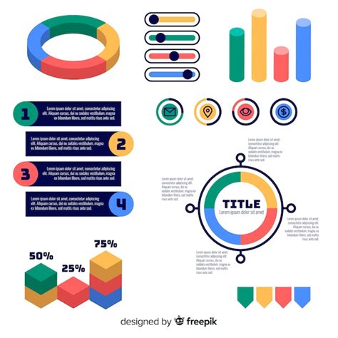 Satz Flache Infographic Elemente Kostenlose Vektor