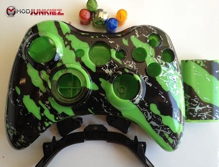 Green Splatter Hydro Dipped Xbox Controller Shell Kit