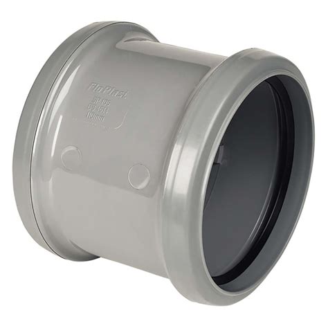 Floplast Grey Mm Soil Double Socket Coupler Selco