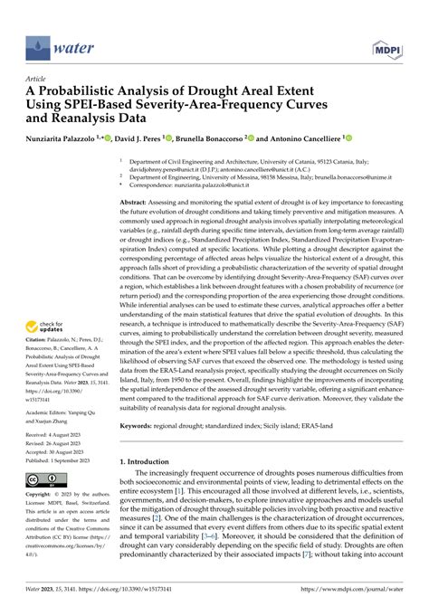 Pdf A Probabilistic Analysis Of Drought Areal Extent Using Spei Based