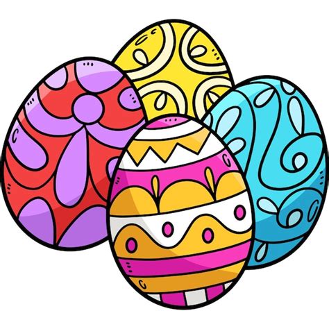 Premium Vector Four Easter Eggs Cartoon Colored Clipart