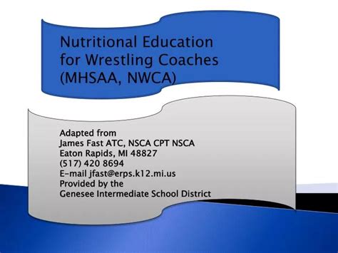 Ppt Nutritional Education For Wrestling Coaches Mhsaa Nwca Adapted From Powerpoint