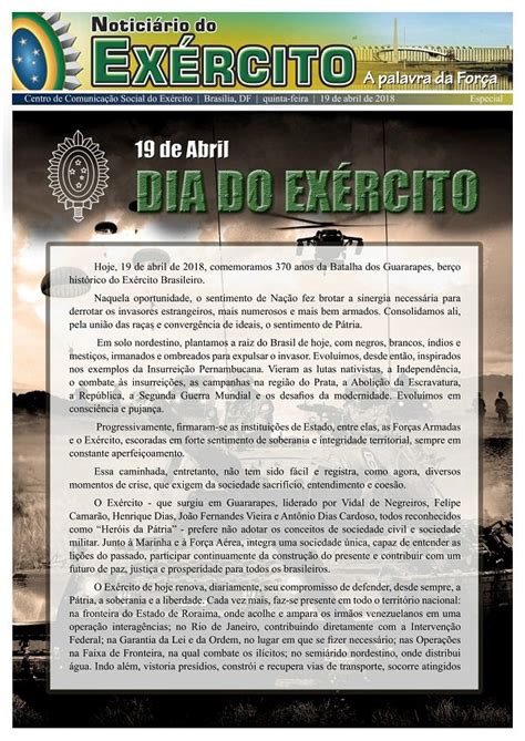 19 de Abril Dia do Exército Brasileiro Portal do Careiro