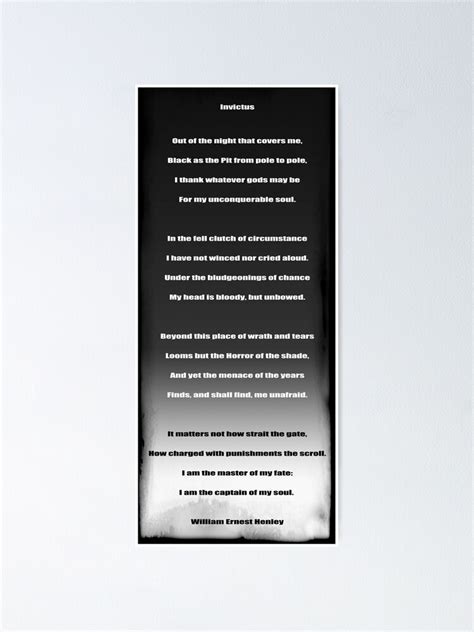 "INVICTUS Poem" Poster for Sale by Daniel-Hagerman | Redbubble