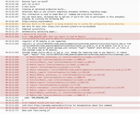 Next Js Nextjs Emotionjs And Vercel Error Err Require Esm Must