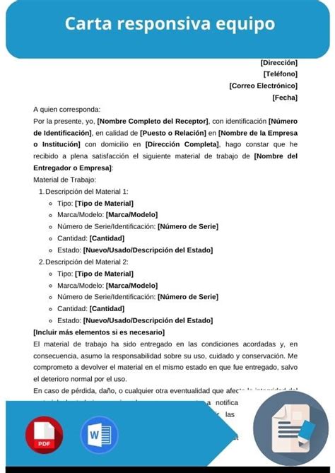 Carta Responsiva De Celular Word PDF