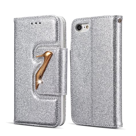 iPhone 8 Case Wallet, iPhone 7 Case, Allytech Glitter Bling Leather