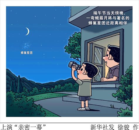 （图表·漫画）星空有约丨上演“亲密一幕” 新华社 时间 蜂巢