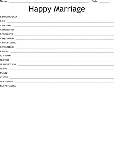 Happy Marriage Word Scramble Wordmint